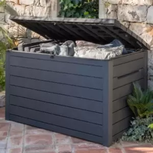 image of Keter 870L XXL Deck Storage Box - Anthracite Grey