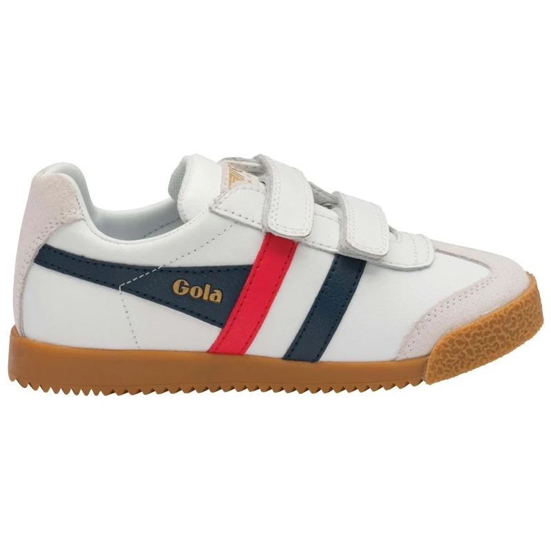 Image of Gola Children's Trainers Gola Classics Harrier Leather Strap Trainers Blanc Male 36