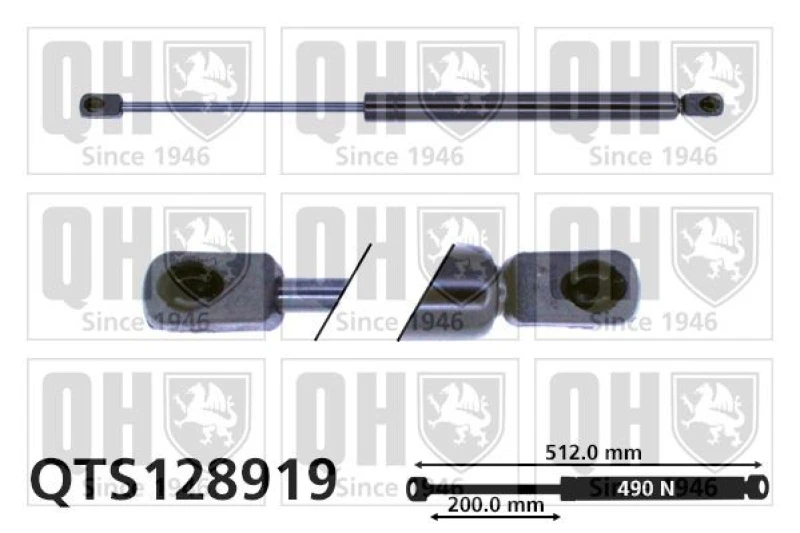 Image of QUINTON HAZELL Tailgate strut QUINTON HAZELL QTS128919