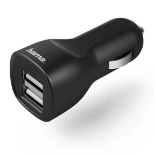 Hama Car Charger, 2x USB, 2.4 A, black