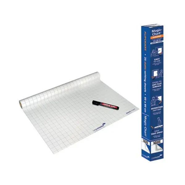 image of Legamaster Legamaster Magic Chart Gridded Roll White 600x800mm 1590-00 1590-00