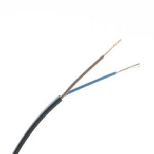 image of Zexum 0.5mm 2 Core PVC Flex Cable Black Flat 2192Y - 1 Meter