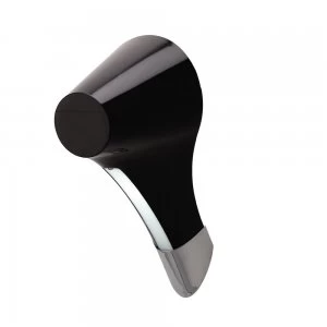 Image of Wall Lamp 1 Light E27, Gloss Black, White Acrylic, Polished Chrome