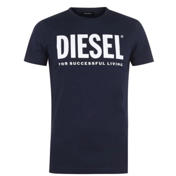 Diesel Text Logo T Shirt - Blue