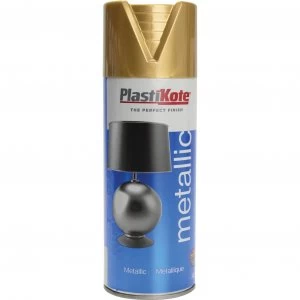 image of Plastikote Metallic Aerosol Spray Paint Gold 400ml