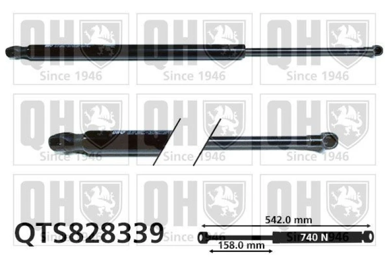 Image of QUINTON HAZELL Tailgate strut QUINTON HAZELL QTS828339