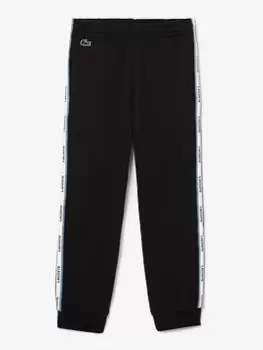 Image of Kids' Lacoste Printed Bands Trackpants Size 4 yrs Black / Blue