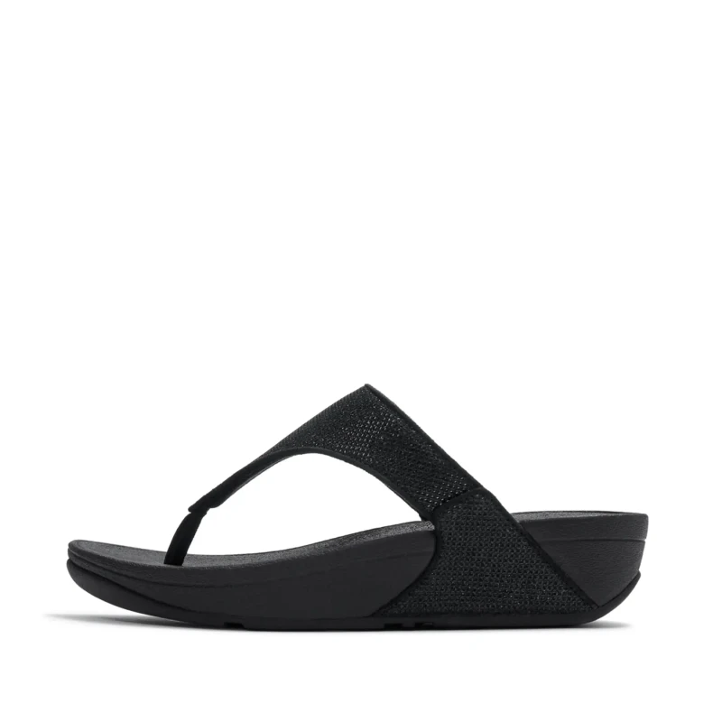 Image of FitFlop Womens Thong Sandals FitFlop Lulu Shimmerglitz Noir Female 40