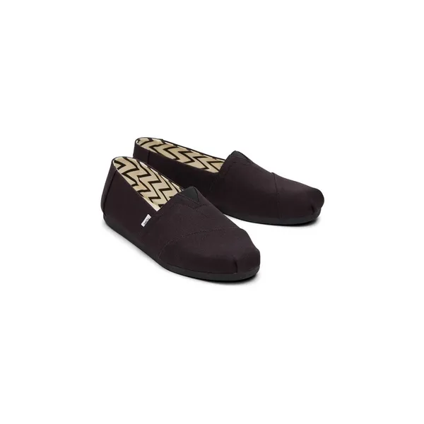 Image of TOMS Mens Alpargata Vegan Canvas Pumps - Black - UK 7 Black Shoes male 10017670 7