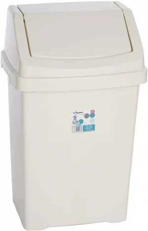 Image of Wham Casa 8-Litre Swing Bin - Cream
