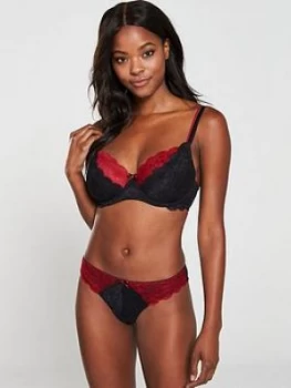 Image of Pour Moi Allure Brazilian Brief - Black Red