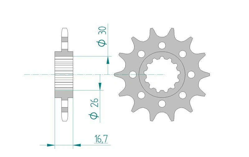 Image of AFAM Steel Standard Front Sprocket 20613 - 520