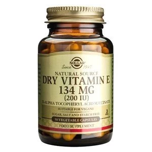 Image of Solgar Dry Vitamin E 134mg 200iu Vegetable Capsules 50 vegicaps
