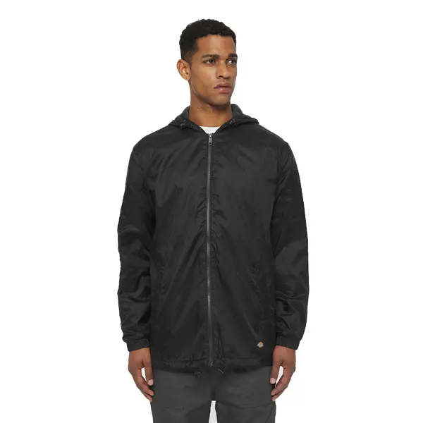 Image of Dickies Mens Fleece Lined Nylon Hooded Jacket M - Chest 38-40' Black DIC053-BLACK-M