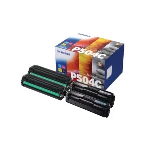 Image of Samsung CLT P504C CYMK Standard Yield Toner Cartridge Pack of 4 SU40