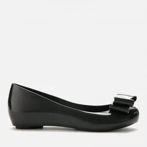 Image of Vivienne Westwood for Melissa Womens Ultragirl 22 Ballet Flats - Black Bow Orb - UK 3 - Black