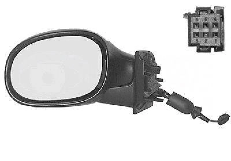 Image of VAN WEZEL 0925807 Wing mirror * HAGUS * Left, black, Unheated Outside Mirror (50)