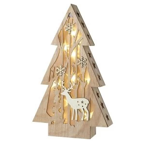 Image of Wooden LED Christmas Tree Decoration