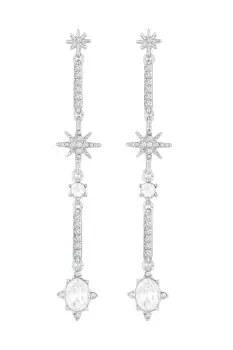 Image of Silver Crescent Celestial Drop Earrings