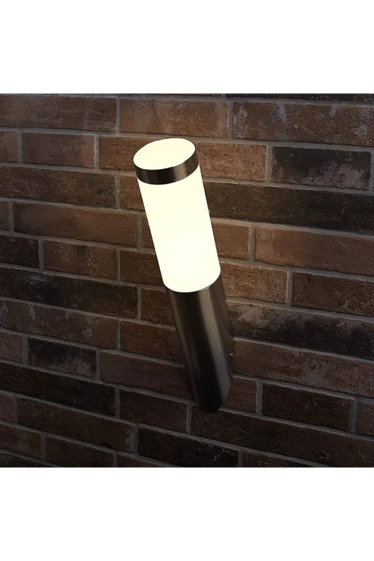 Image of CGC Lighting 'Aster' Stainless Steel Outdoor Angled Wall Light Metallic Silver unisex