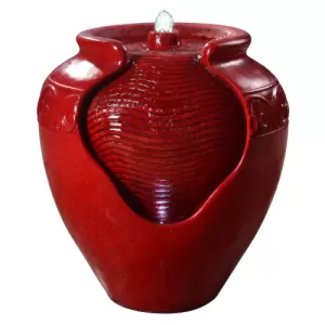 Image of Peaktop Peaktop Water Fountain Indoor Conservatory Garden Red With Lights