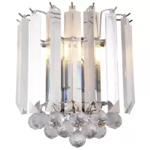 Image of Unique Dimmable Wall Light Chrome Clear Acrylic Elegant Chandelier Lamp Fitting