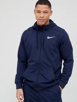 Image of Nike Train Dri-Fit Fleece Zip Hoodie - Navy Size XL Men