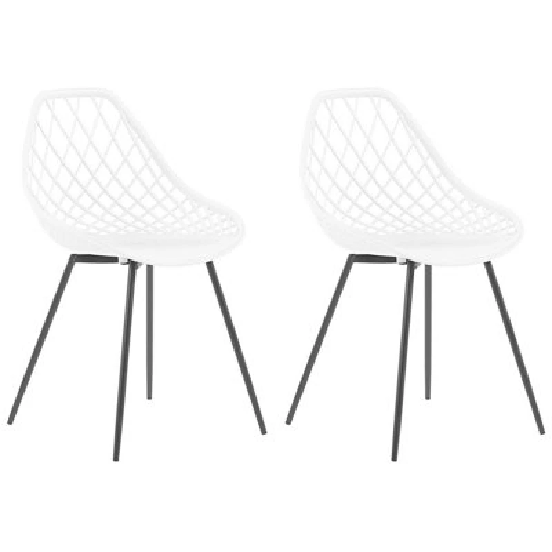 Image of Beliani Set Of 2 Dining Chairs Canton White
