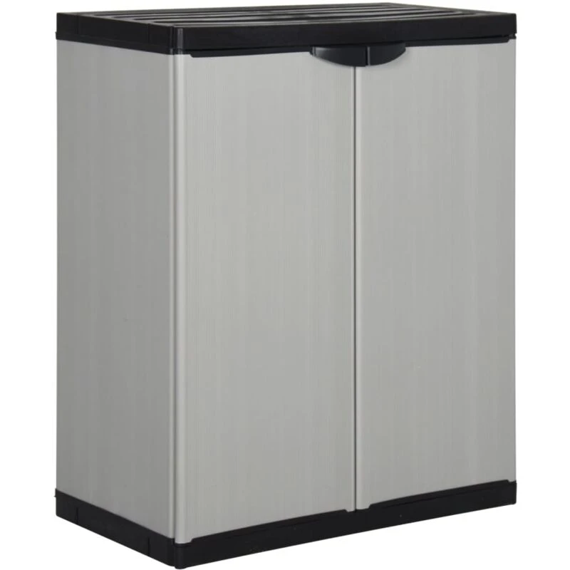 Image of VIDAXL Garden Storage Cabinet with 1 Shelf Grey and Black 68x40x85cm Vidaxl 8720286875490