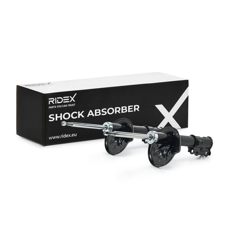 Image of RIDEX 854S2378 Shock absorber Front Axle Left, Gas Pressure, Twin-Tube, Suspension Strut, Bottom Yoke Shock Absorber (854)