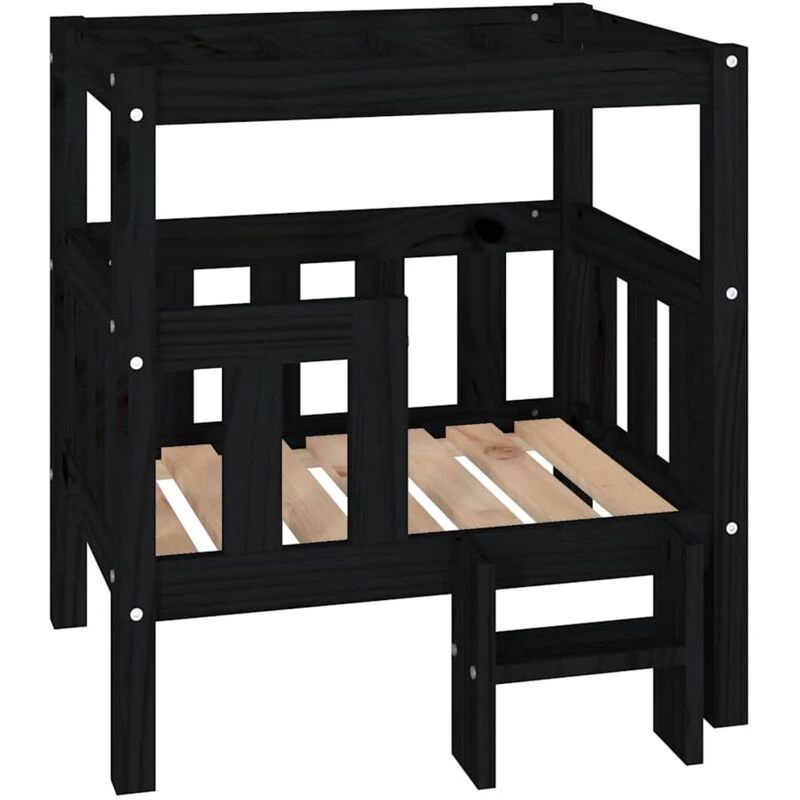 Image of VIDAXL Vidaxl - Dog Bed Black 65.5x43x70cm Solid Wood Pine 822376