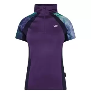 image of Horseware Aveen Short Sleeve Zip Top Ladies - Purple