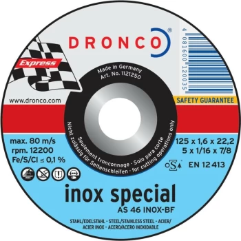 image of Dronco - 230X1.9X22.23MM AS46 Inox BF Cut-off Disc