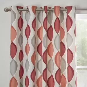 image of Fusion Lennox Spice Eyelet Curtains Spice (Orange)