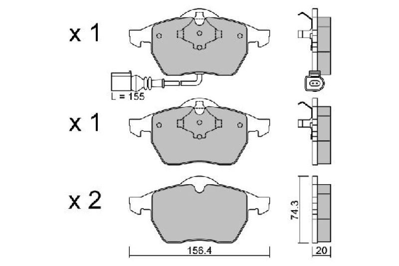Image of AISIN Brake pad set AISIN BPVW-1026