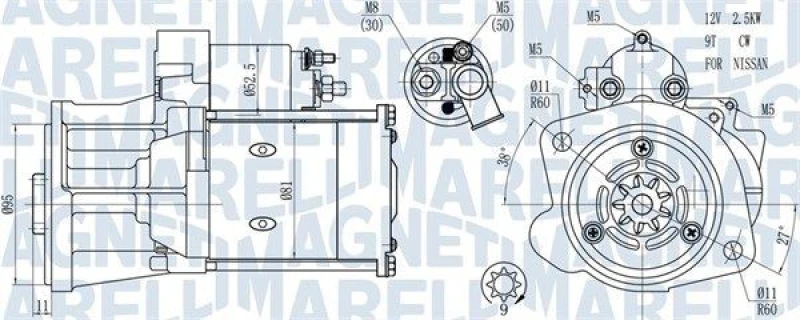 Image of MAGNETI MARELLI Starter motor MAGNETI MARELLI 063721491010