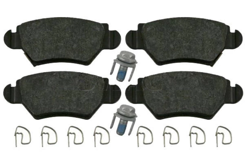 Image of SWAG 40 91 6445 Brake pad set Rear Axle, with acoustic wear warning, with fastening material Brake Pad Set,disc brake (402)
