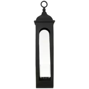 Image of Hill Interiors Farrah Collection Cast Tall Loop Top Lantern in Black