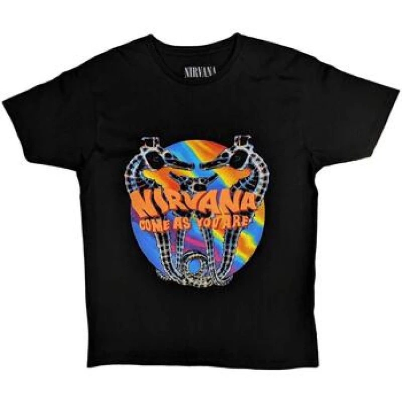 Image of Nirvana Nirvana Men Come As You Are Cotton T-Shirt in Black Size: Medium Black M Male 5063377345780