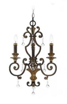 Image of Chandelier 3 Light Antique Bronze Finish, E14