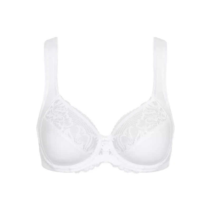 Image of Triumph Modern Lace+Cotton Full Cup Bra White Women 34C;36C;38C;40C;34D;38D;42D;34DD;36DD;38DD;40DD;42DD;36E;38E;40E