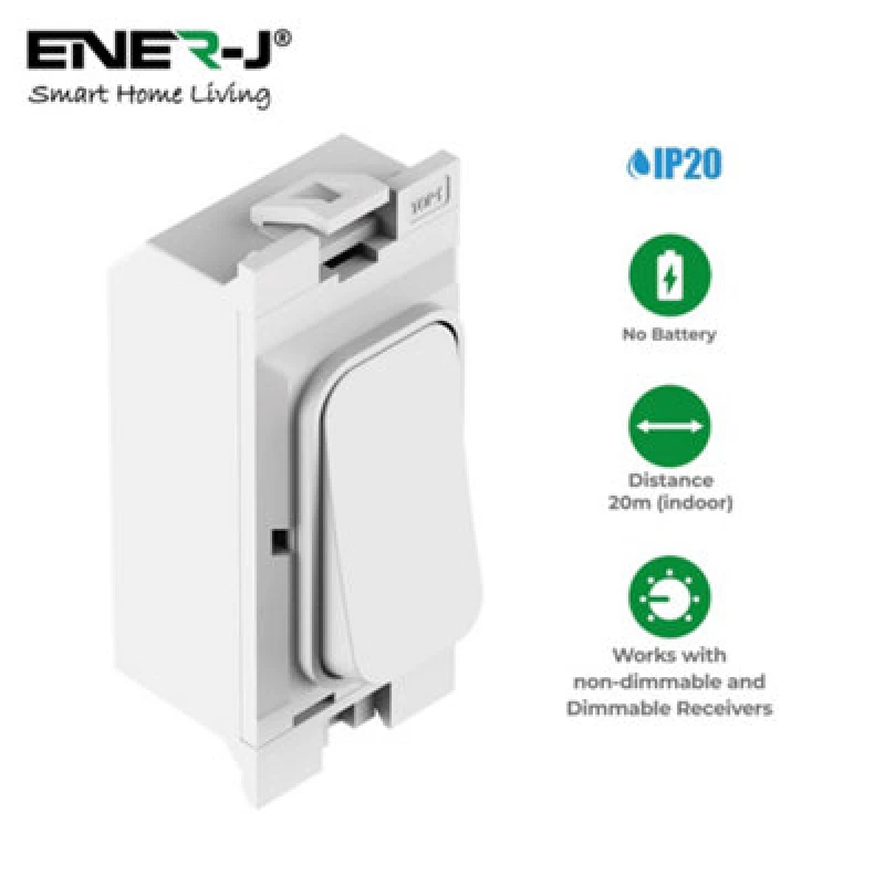 Image of Ener-J 1 Ws1082 Gang Grid Switch - Hager Style White