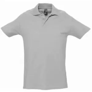 Image of SOLS Mens Spring II Short Sleeve Heavyweight Polo Shirt (3XL) (Grey Marl)
