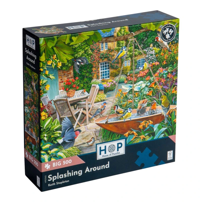 Image of The House Of Puzzles Splashing Around BIG 500 Piece Jigsaw Puzzle Multicolor Unisex 500 Piece