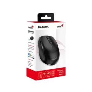 image of Genius NX-8006S Silent Wireless Mouse 2.4 GHz with USB Pico Receiver Adjustable DPI levels up to 1600 DPI 3 Button with Scroll Wheel Ambidextrous Desi