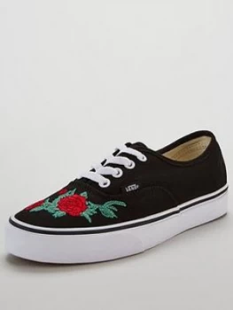 Image of Vans UA Authentic Embroidered Lo Pro Black Red Size 3 Women
