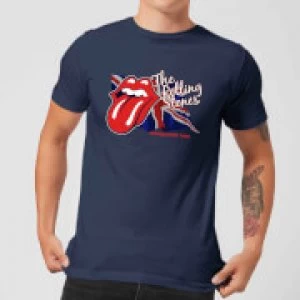 Image of Rolling Stones Lick The Flag Mens T-Shirt - Navy - L