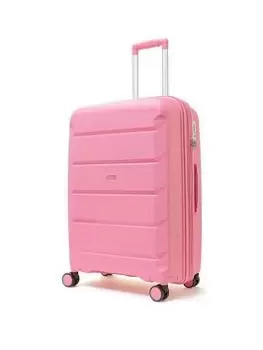 image of Rock Luggage Tulum NG64203 8 Wheel Medium Bubblegum Pink Suitcase