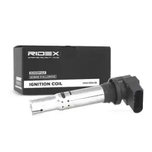 Image of RIDEX Ignition coil 689C0003 Coil pack,Ignition coil pack VW,AUDI,SKODA,Golf IV Schragheck (1J1),Golf V Schragheck (1K1),POLO (9N_),TOURAN (1T1, 1T2)