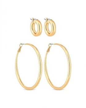 Image of Lipsy Gold Plated Pack Of 2 Hoop Earring